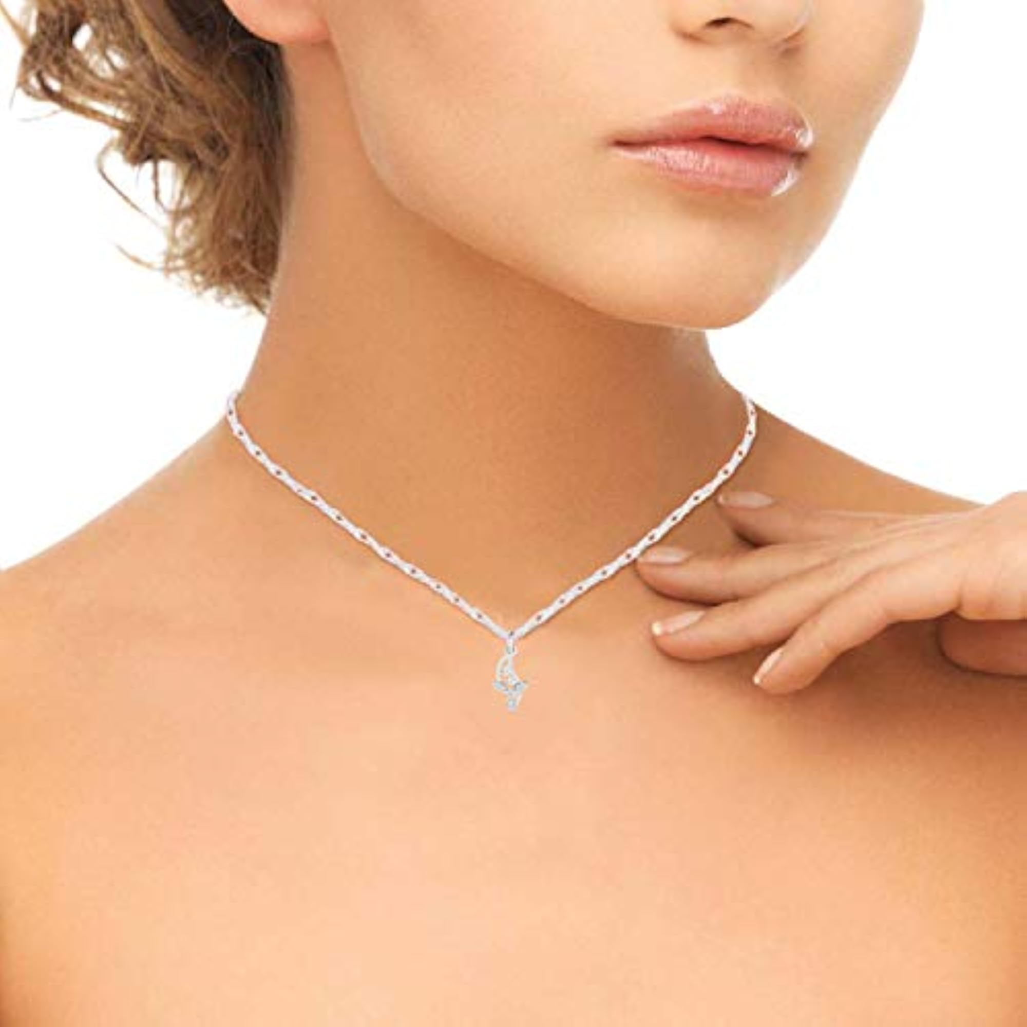 Women's 14K White Gold Pendant, Elegant Gift